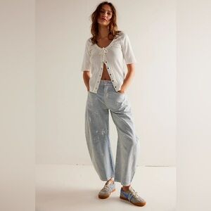 We The Free Light Wash Blue Wide-Leg Jeans